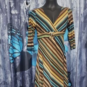 Striped midi dress sz M/L